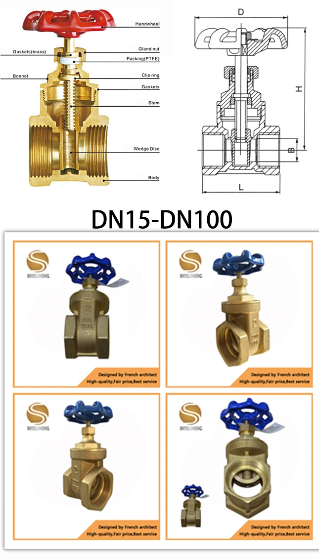 50% off High Quality Factory Manufacturer OEM Hot Sell of Brass Controlled Gate Valve for Water with Wheel Handle Forged Female Thread