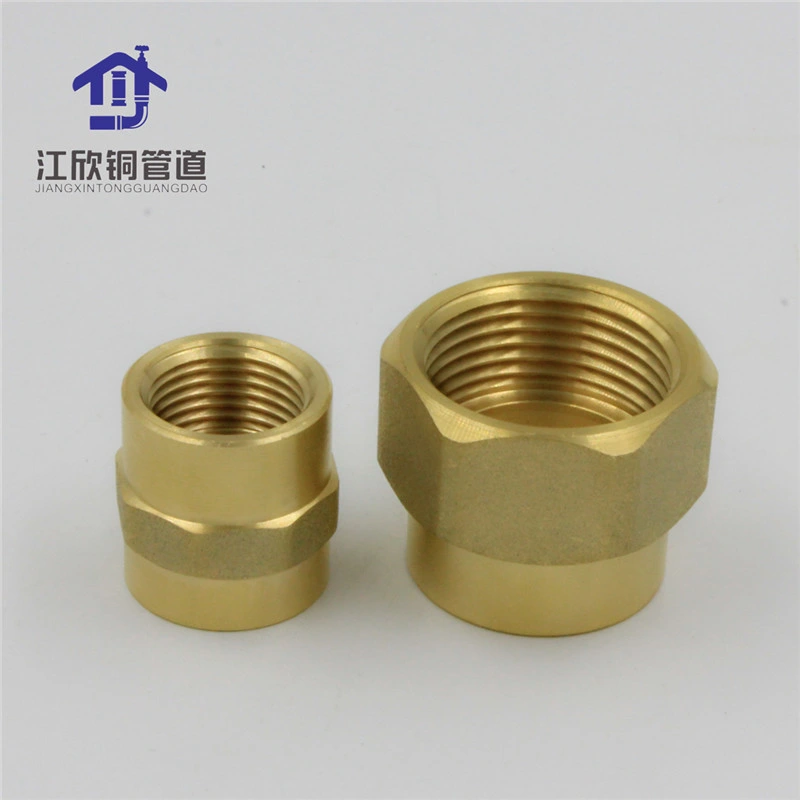 Brass Nipple Round Pipe Fitting Socket Adapter Union Connector